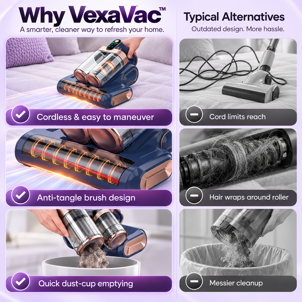 VexaVac™ Cordless Mattress Cleaner